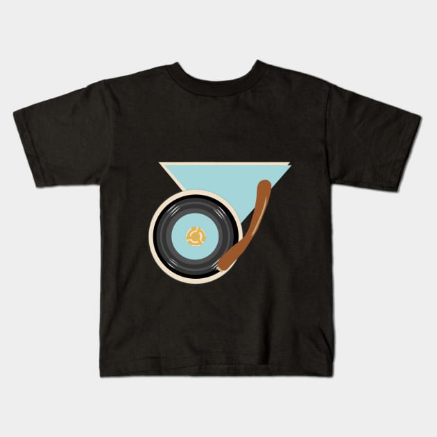 Retro 45 Vinyl Record Kids T-Shirt by Little Birds